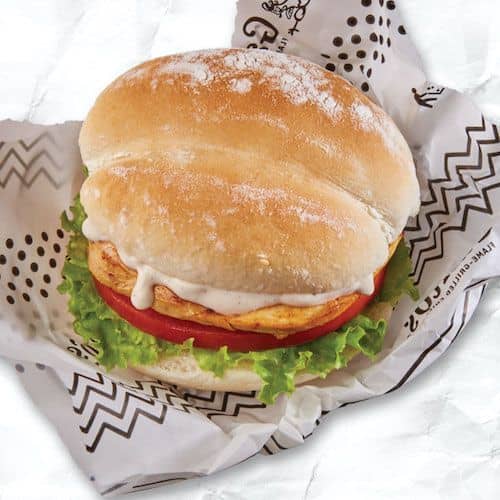 Burger au poulet + frites