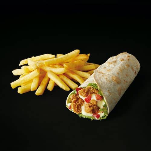 Wrap de poulet et frites