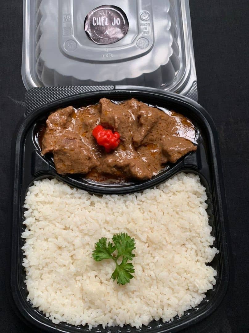 Riz blanc parfumé + Viande mafé