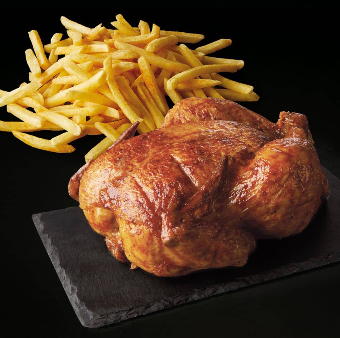 Poulet entier et frites